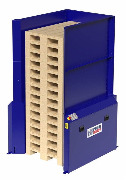EdmoLift - Depósito de palés PALLET BUDDY eléctrico para apilado ergonómico
